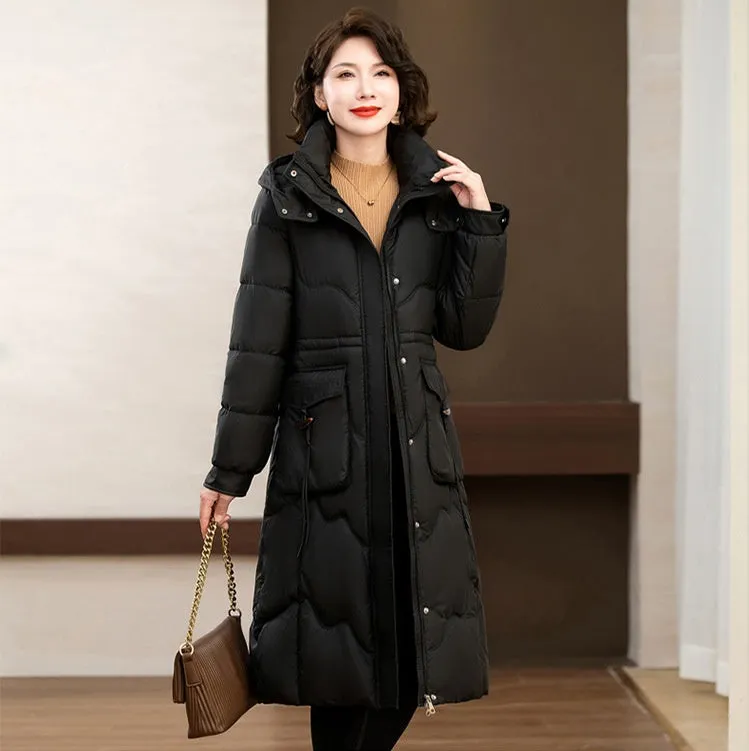Relaxed-fit Knee-length Puffer Coat Water-resistant and Padded