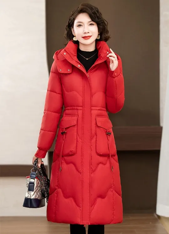Relaxed-fit Knee-length Puffer Coat Water-resistant and Padded