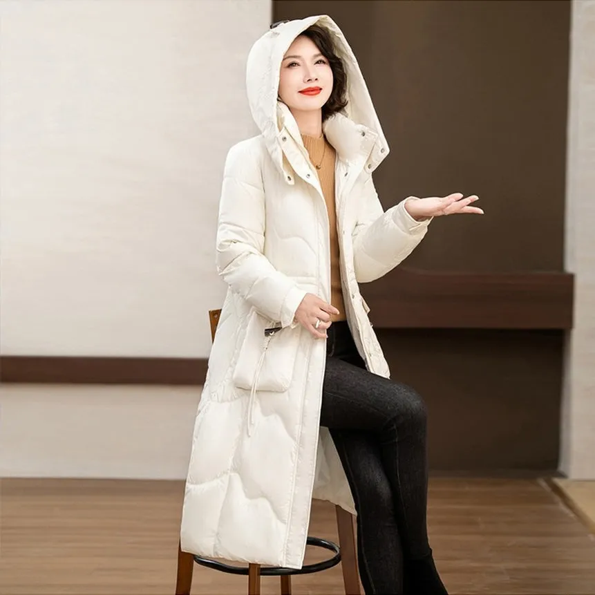 Relaxed-fit Knee-length Puffer Coat Water-resistant and Padded