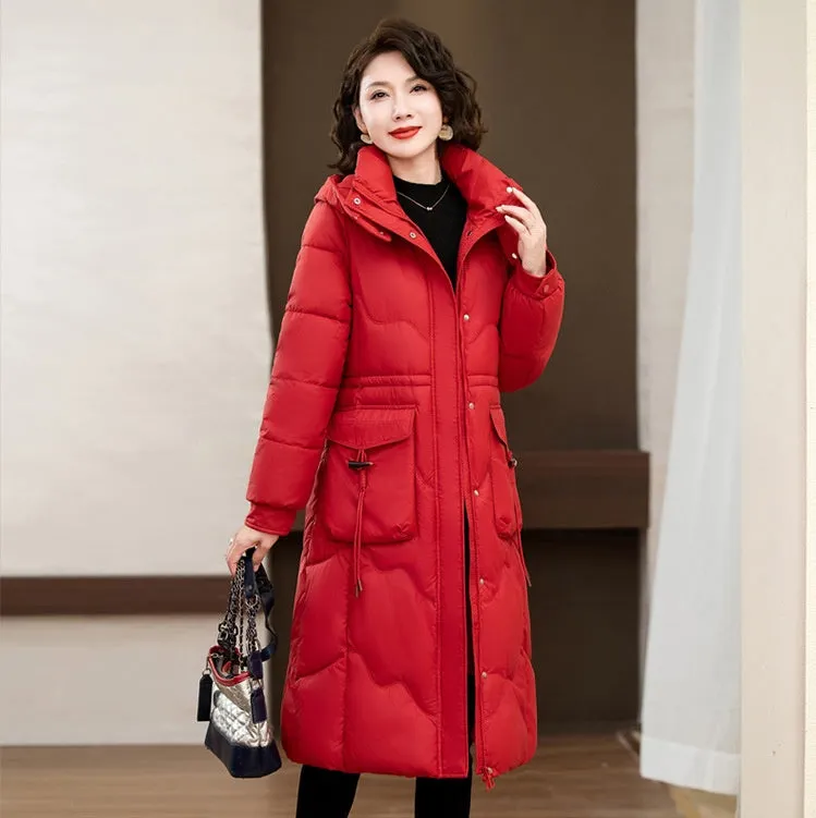 Relaxed-fit Knee-length Puffer Coat Water-resistant and Padded
