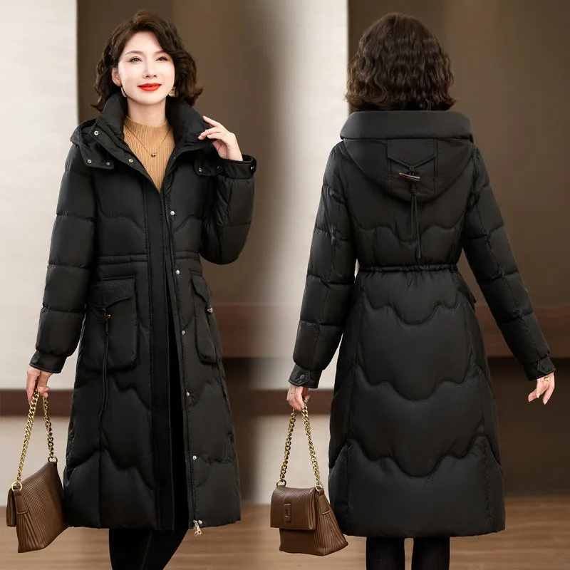 Relaxed-fit Knee-length Puffer Coat Water-resistant and Padded