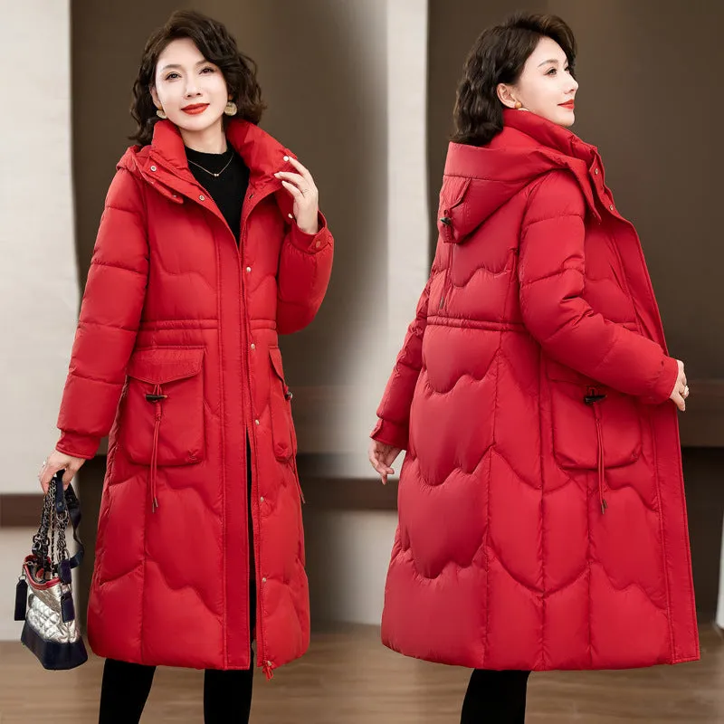 Relaxed-fit Knee-length Puffer Coat Water-resistant and Padded
