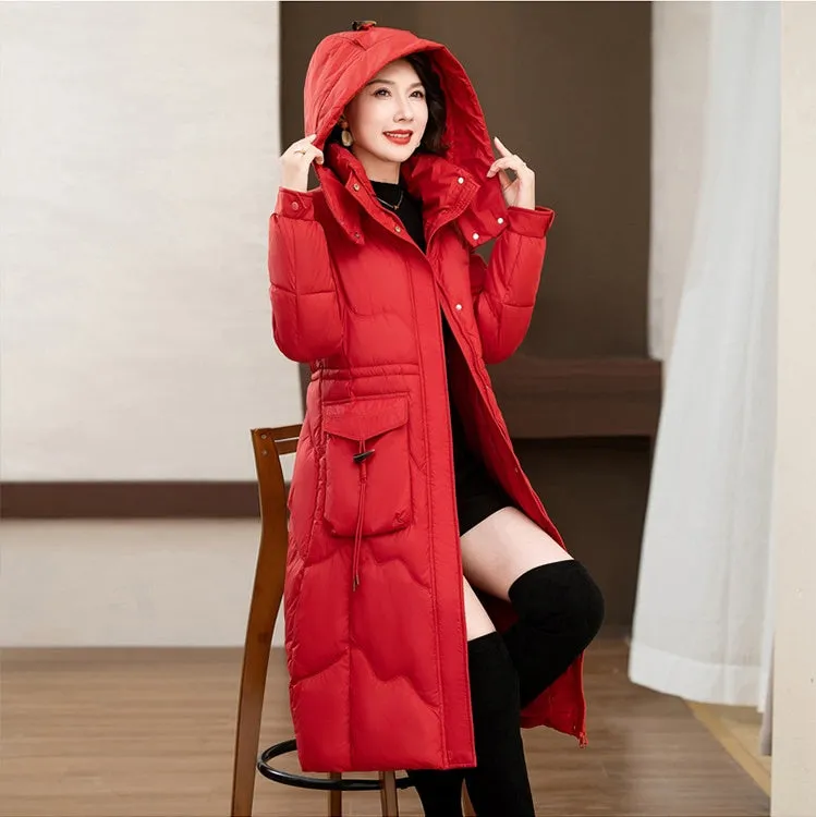 Relaxed-fit Knee-length Puffer Coat Water-resistant and Padded