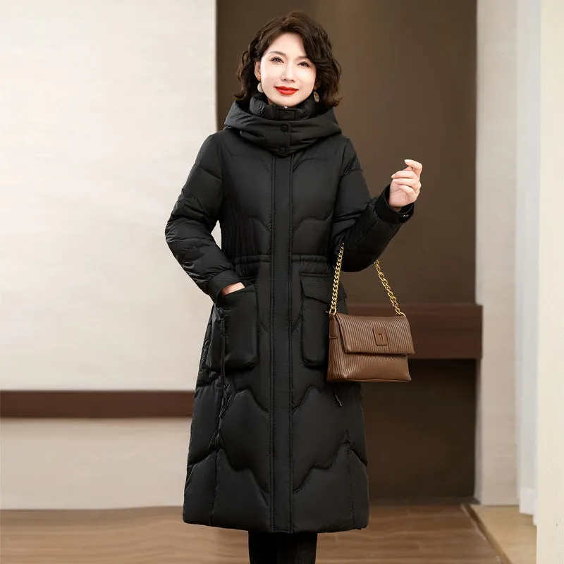 Relaxed-fit Knee-length Puffer Coat Water-resistant and Padded