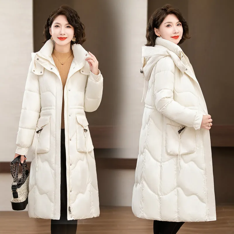 Relaxed-fit Knee-length Puffer Coat Water-resistant and Padded