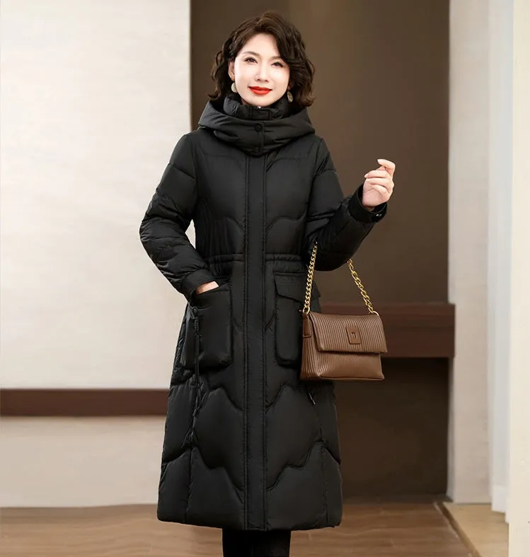 Relaxed-fit Knee-length Puffer Coat Water-resistant and Padded