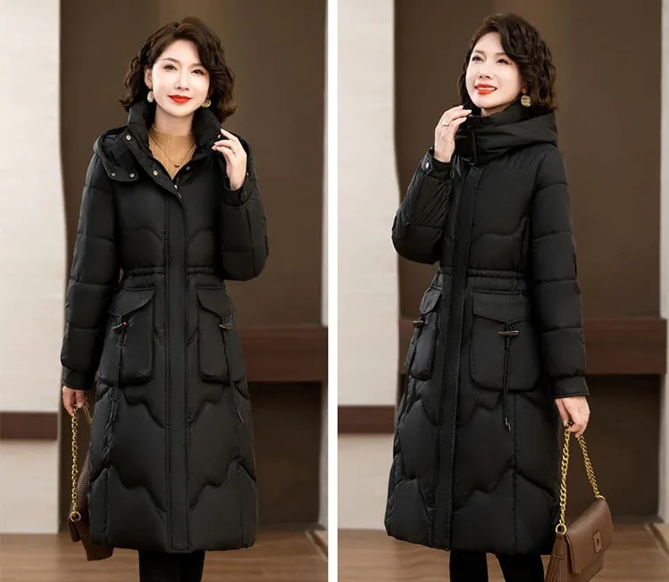 Relaxed-fit Knee-length Puffer Coat Water-resistant and Padded
