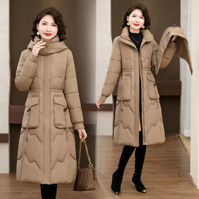 Relaxed-fit Knee-length Puffer Coat Water-resistant and Padded