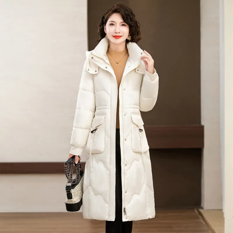 Relaxed-fit Knee-length Puffer Coat Water-resistant and Padded