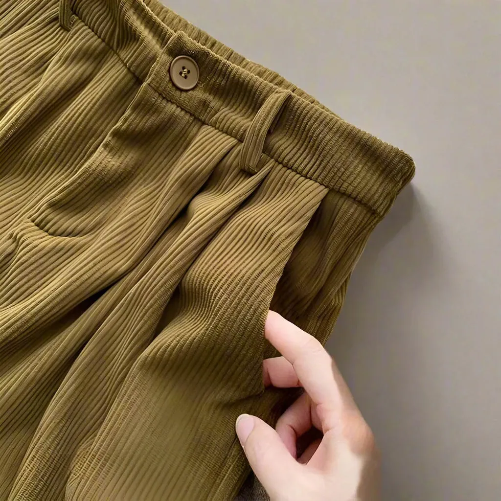Retro Khaki High Waisted Corduroy Pants | Dreamofthe90s