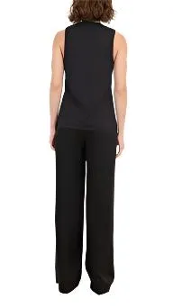 Ria Stretch Jersey Halter Top in Black
