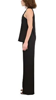 Ria Stretch Jersey Halter Top in Black
