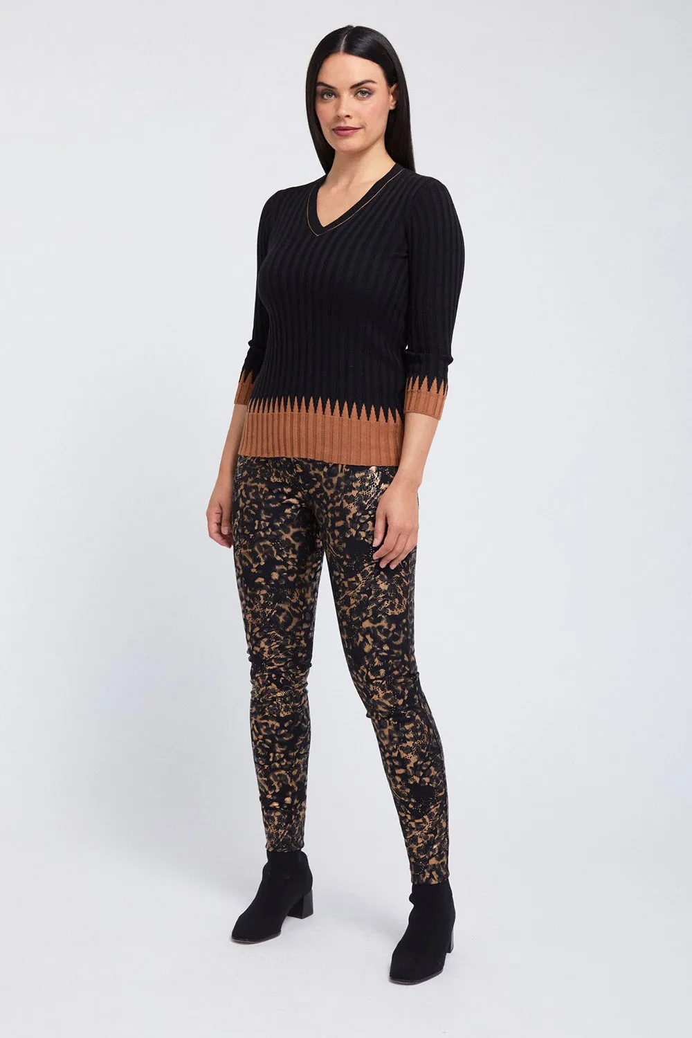 Rib V Neck Pullover: FINAL SALE