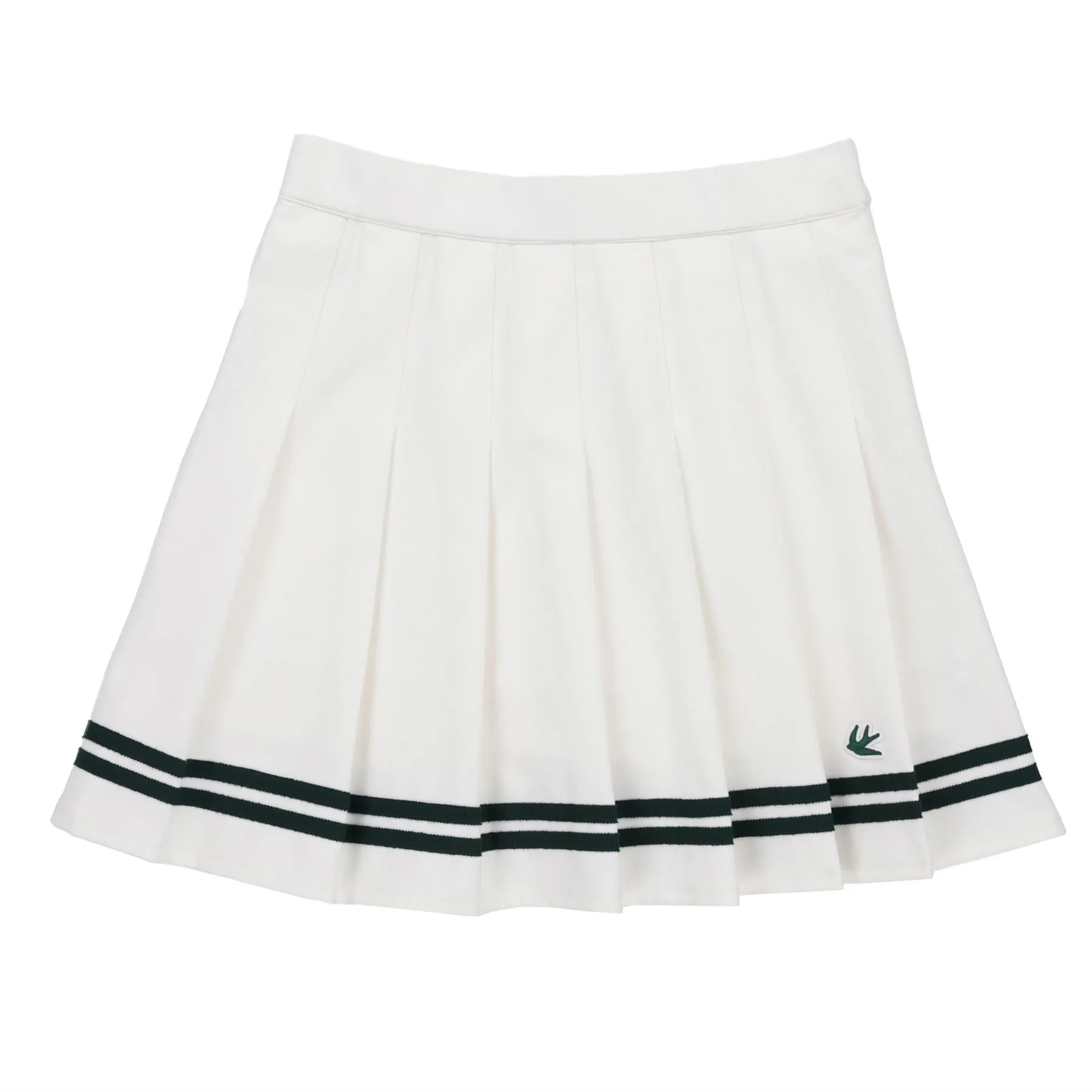 Ribbon Pleated Skirt White/Pine Green