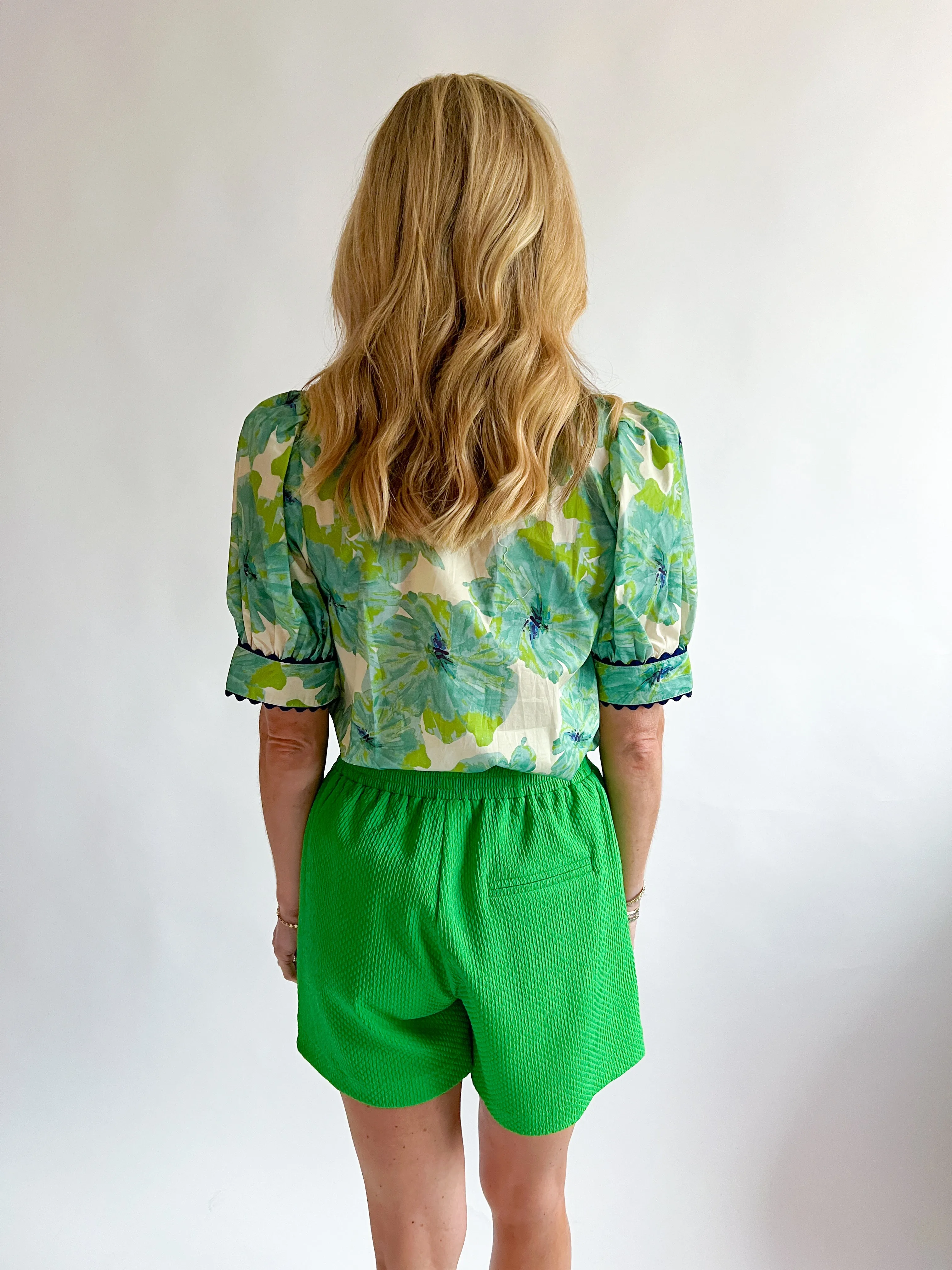 Ric Rac Trim Floral Top