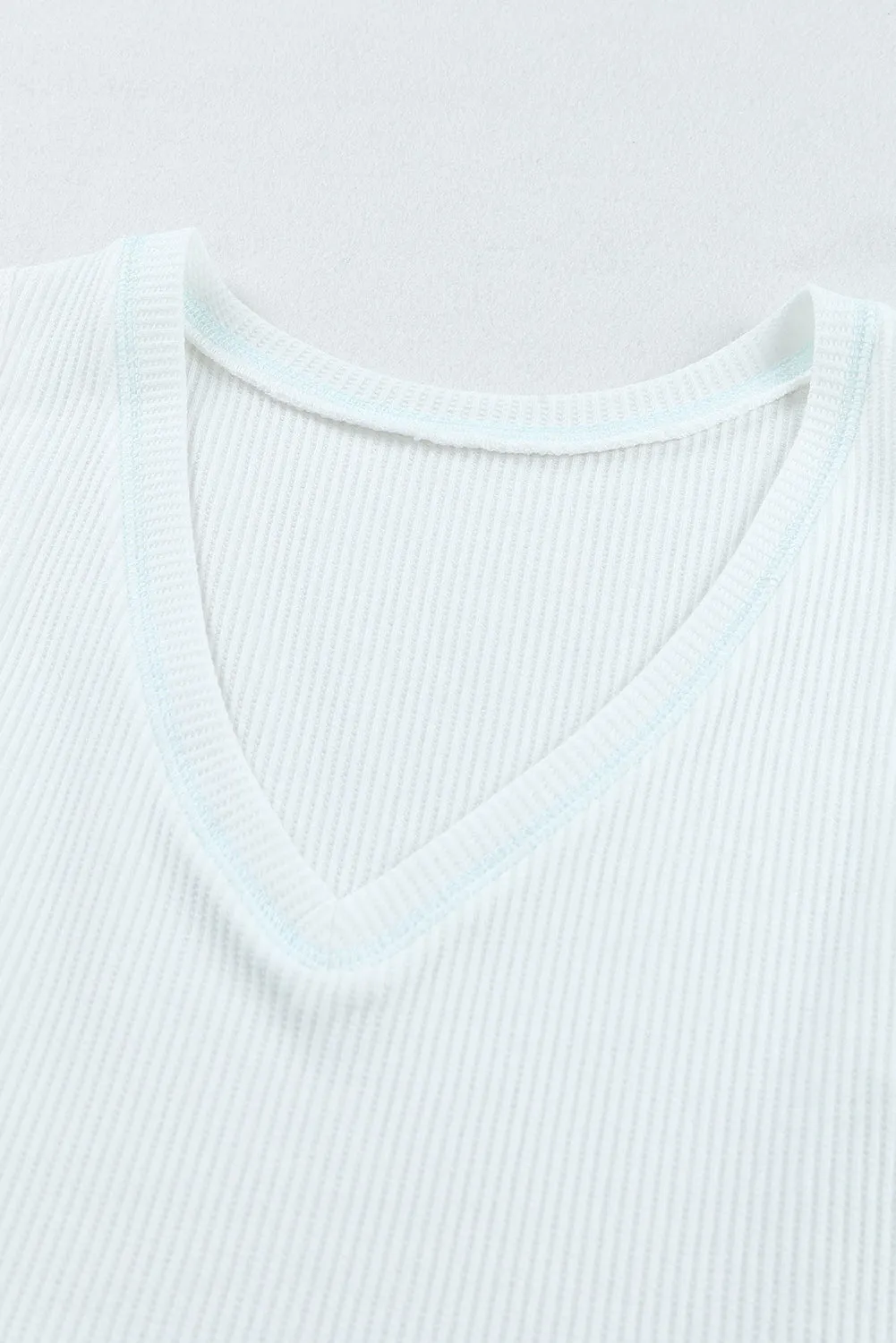 Ruffled V Neck Tank Top