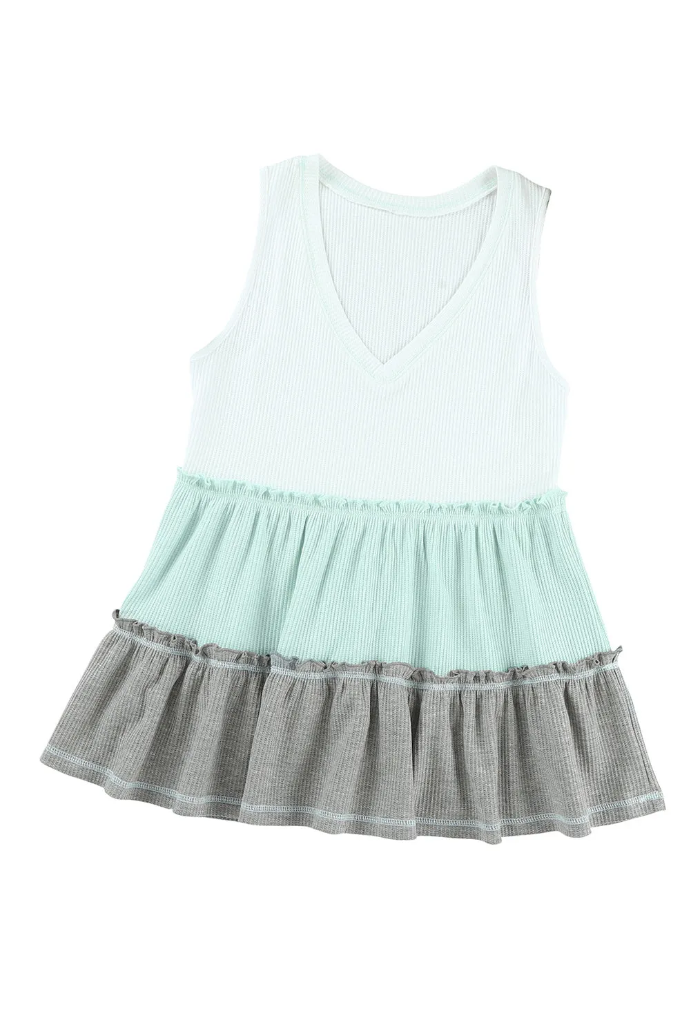 Ruffled V Neck Tank Top