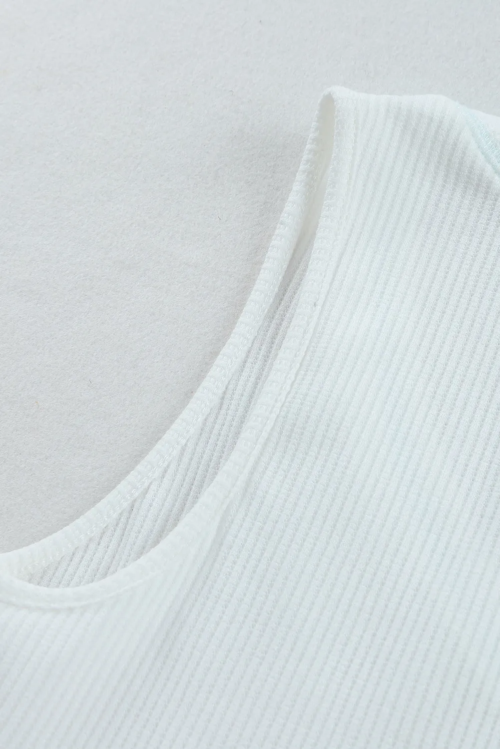 Ruffled V Neck Tank Top