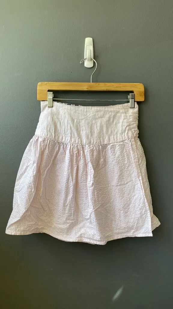 Seersucker Wrap Mini Skirt