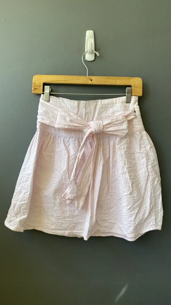 Seersucker Wrap Mini Skirt