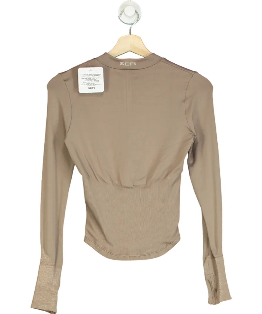SEFI Brown Timeless Zip Jacket UK XS