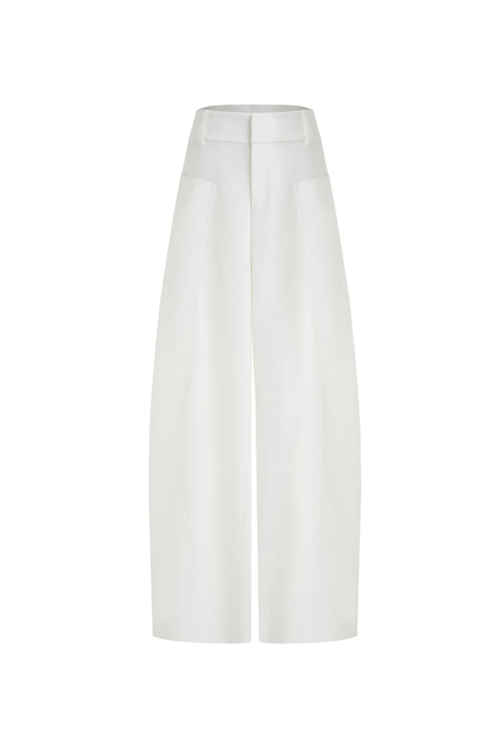 Sickle Arc High-Waisted Wide-Leg Pants
