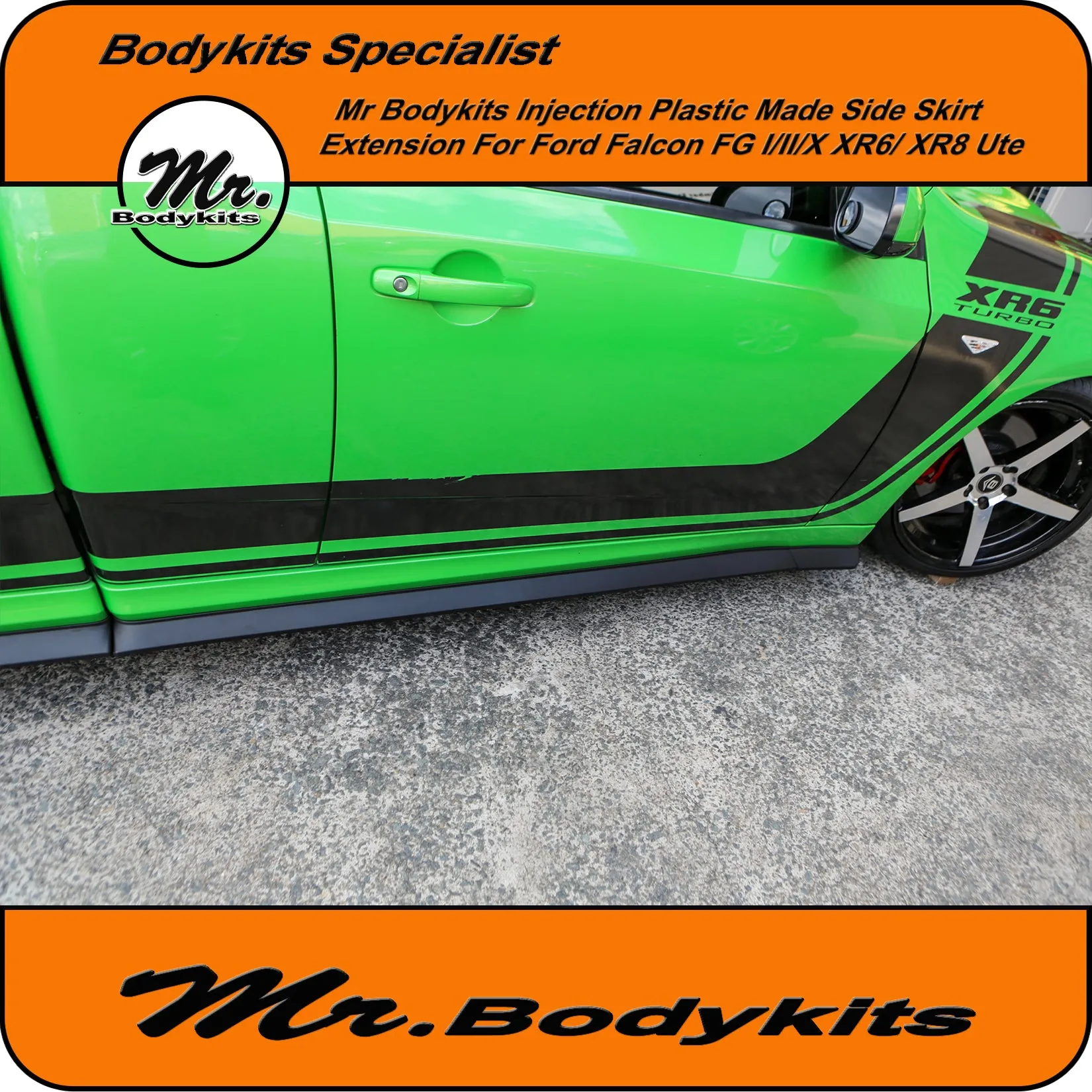 Side Skirt Extensions For Ford Falcon FG & FG-X XR6 XR8 Factory Ute Side Skirts (4 pcs set) by Mr Bodykits