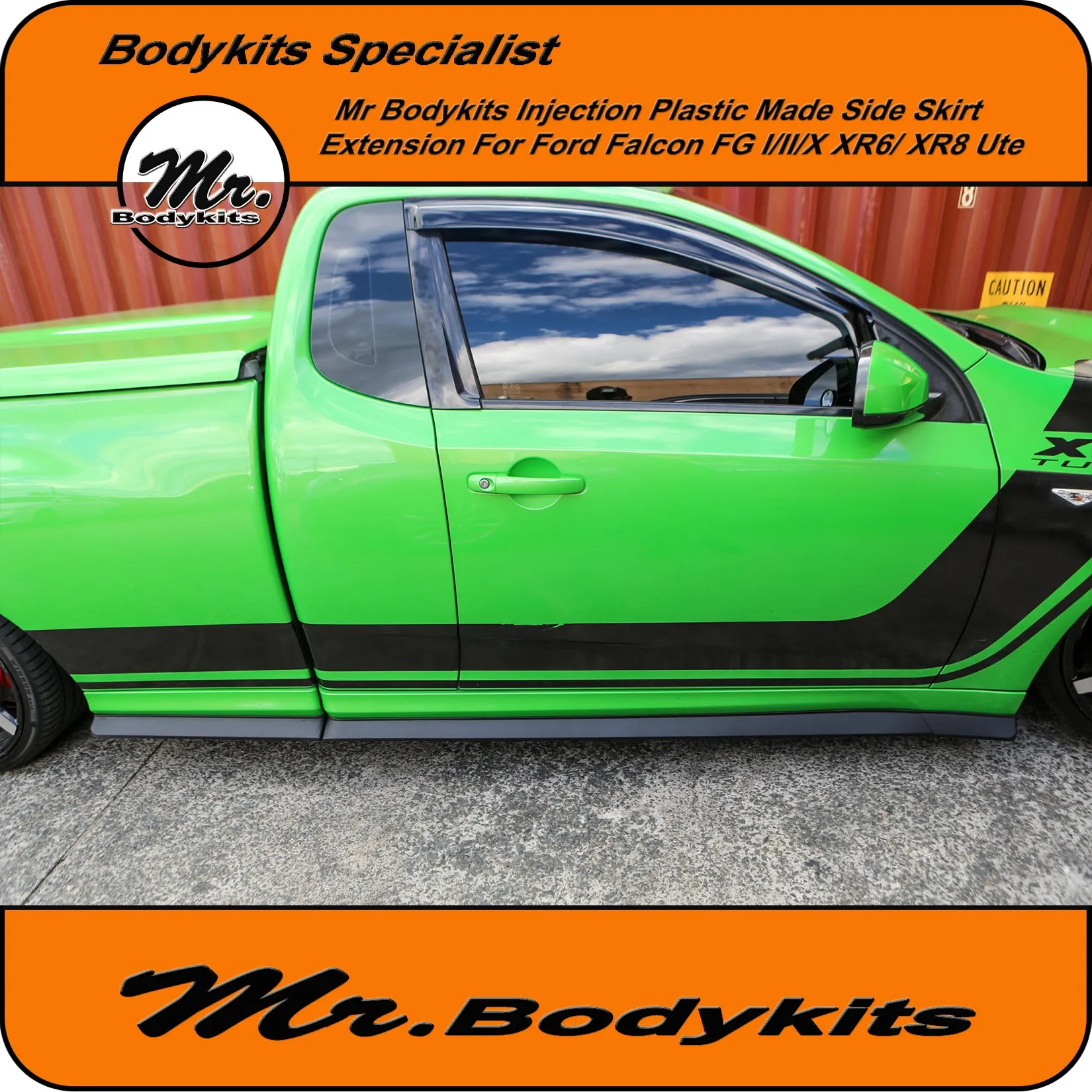 Side Skirt Extensions For Ford Falcon FG & FG-X XR6 XR8 Factory Ute Side Skirts (4 pcs set) by Mr Bodykits