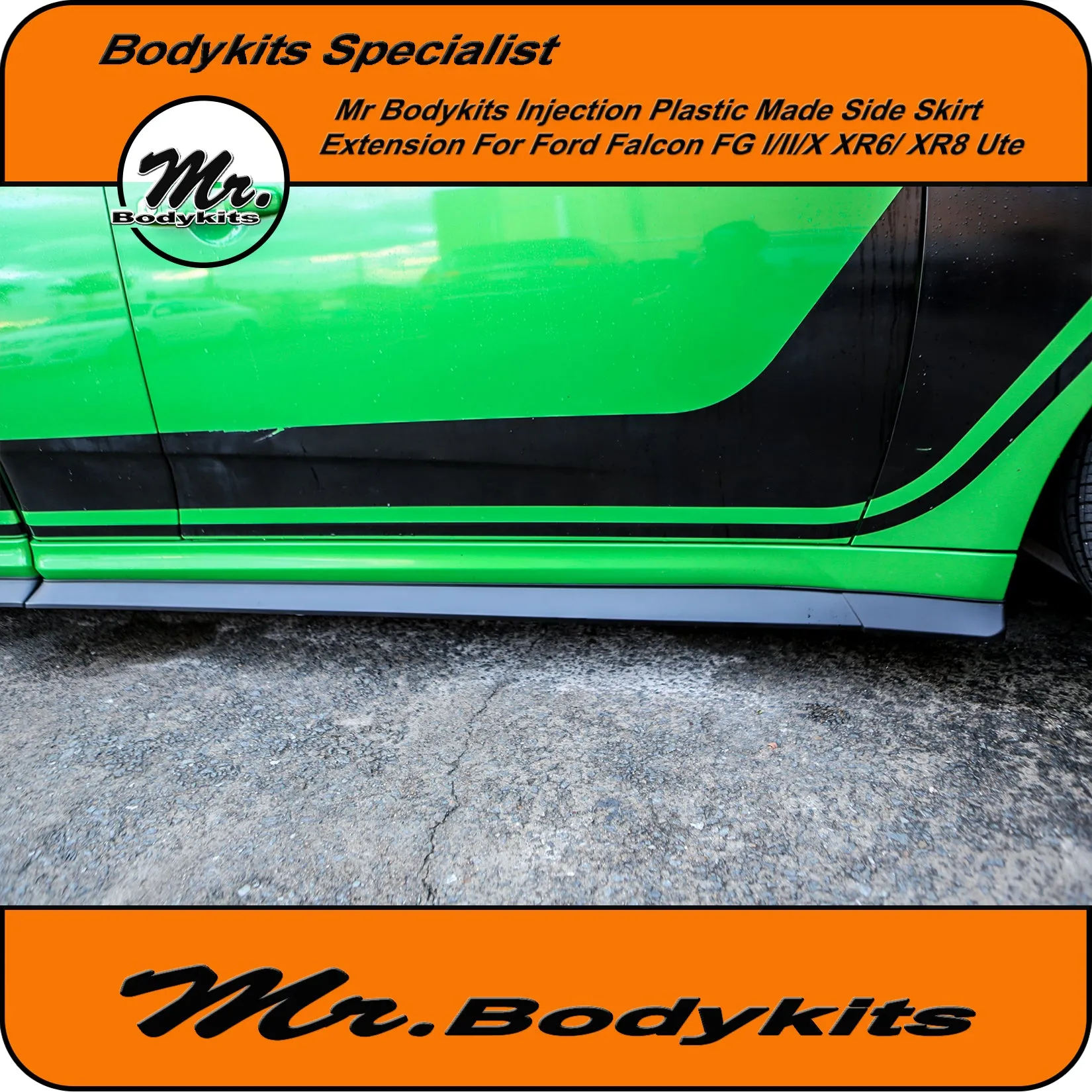 Side Skirt Extensions For Ford Falcon FG & FG-X XR6 XR8 Factory Ute Side Skirts (4 pcs set) by Mr Bodykits
