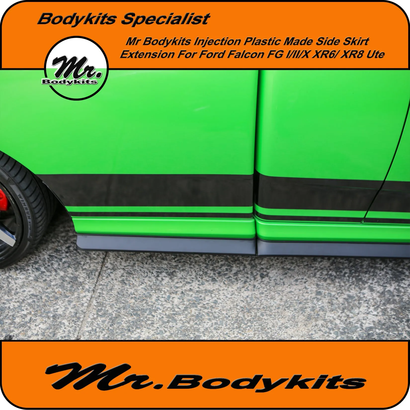 Side Skirt Extensions For Ford Falcon FG & FG-X XR6 XR8 Factory Ute Side Skirts (4 pcs set) by Mr Bodykits