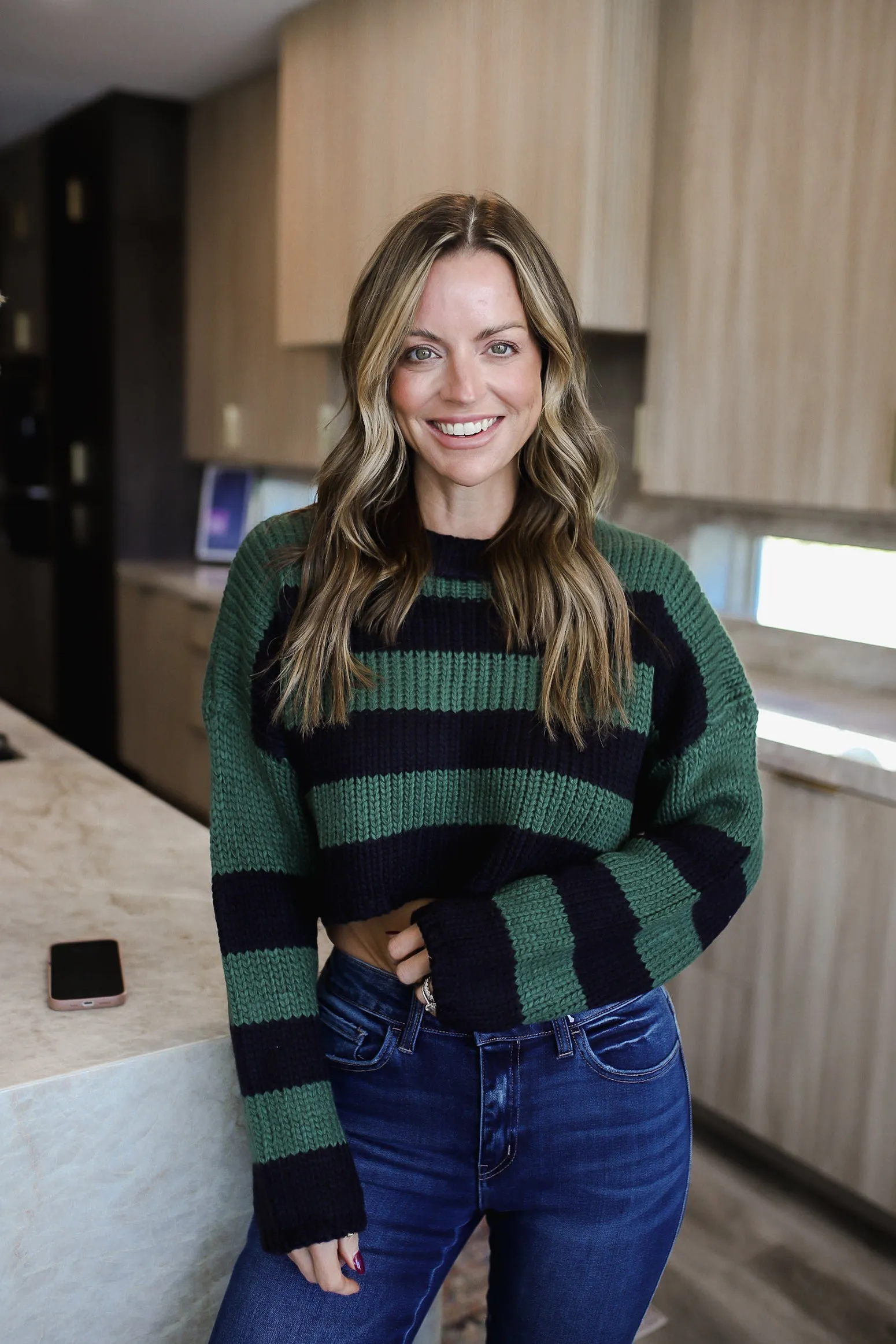 Simple Remedy Cropped Striped Sweater