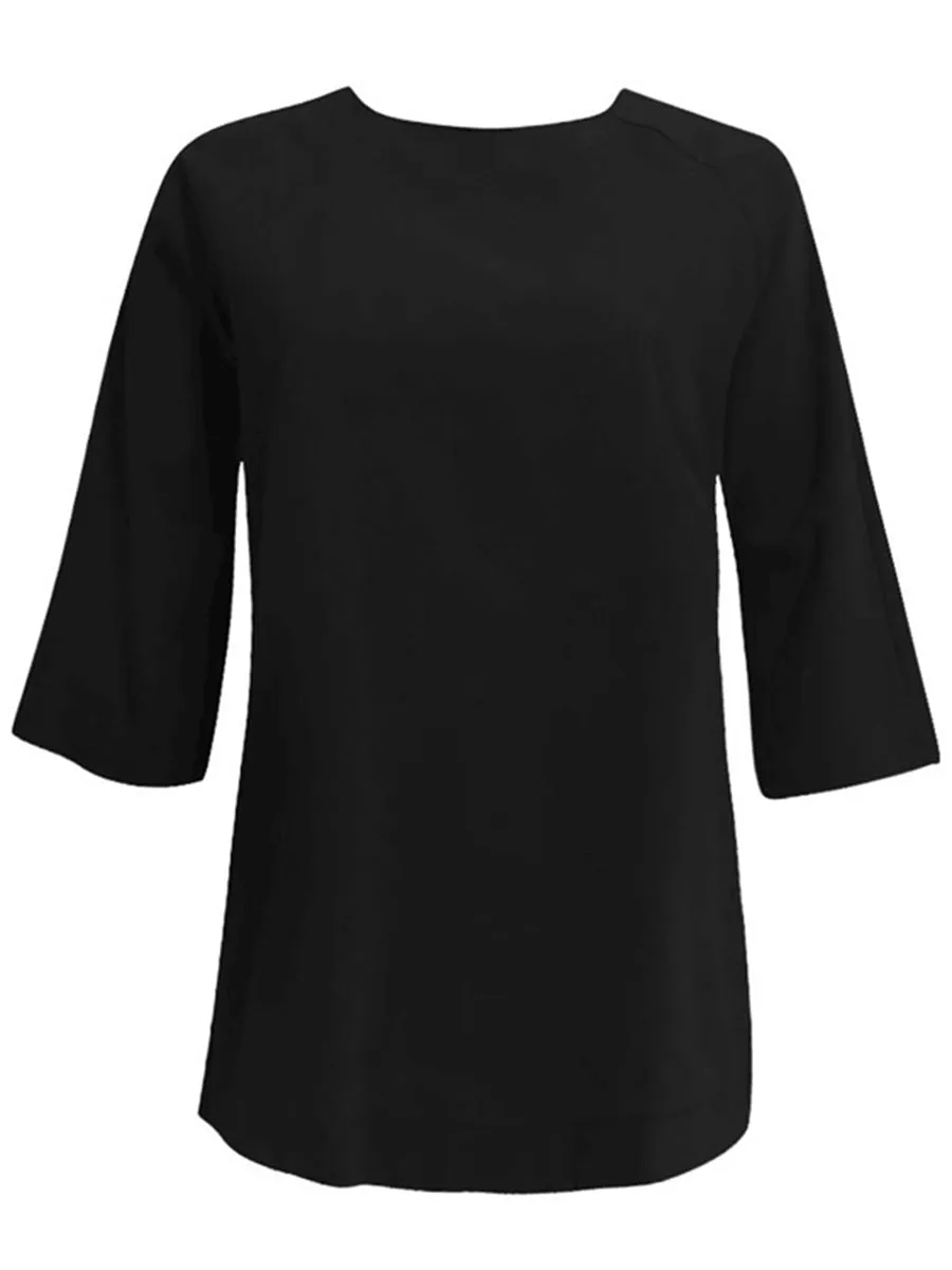 Simple Solid Color Cotton And Linen Women'S Top