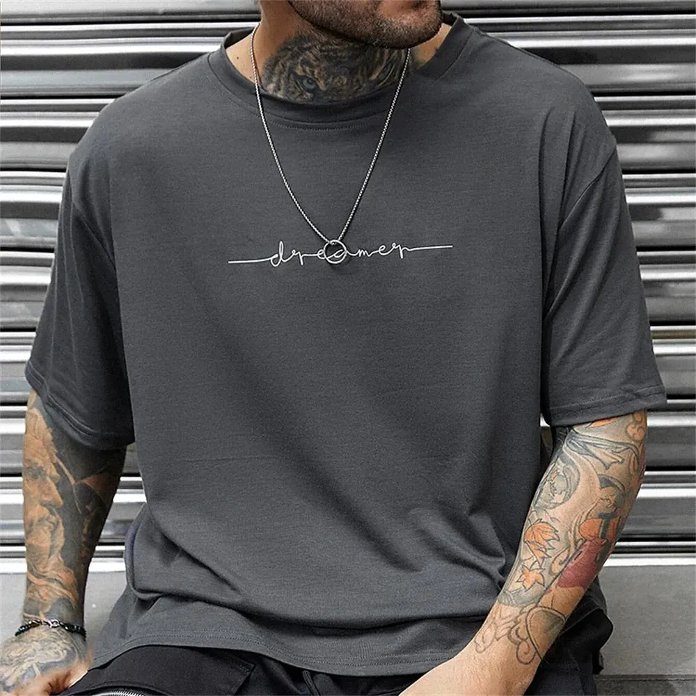 Simple Summer Men's T-shirt High-quality