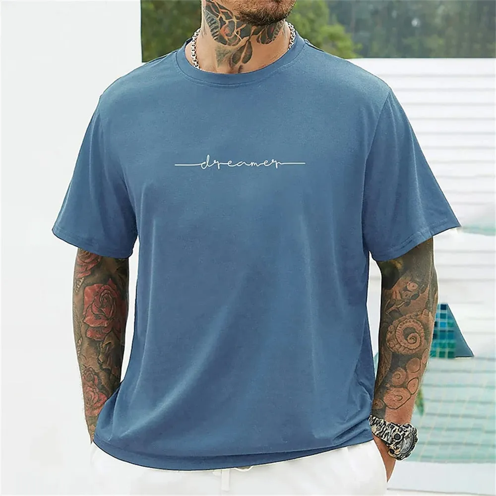 Simple Summer Men's T-shirt High-quality