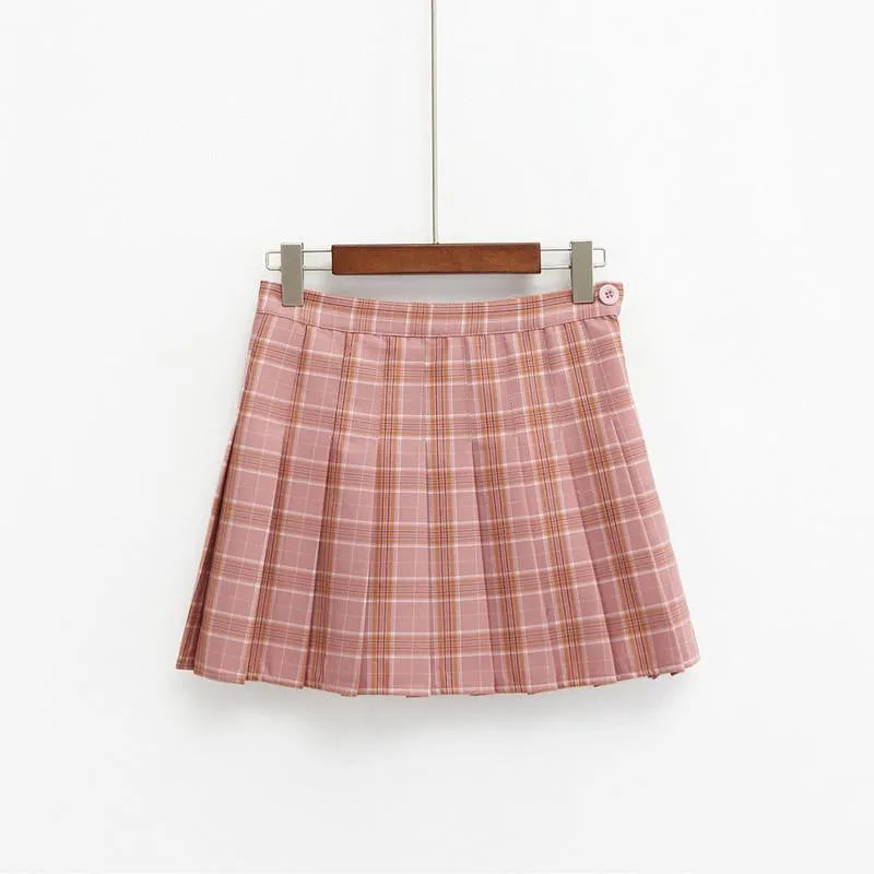 Skirts womens korean style plaid pleated skirt rock kawaii high waist fashion women clothing
