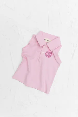 Sleeveless Polo Shirt - Baby Pink