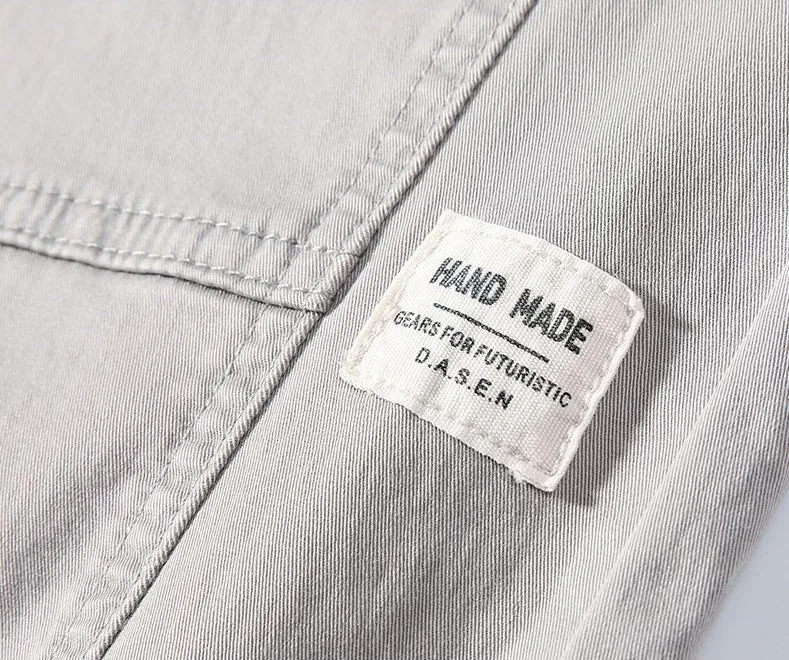 Solid Color Belted-Waist Chinos with Ankle Cut Design