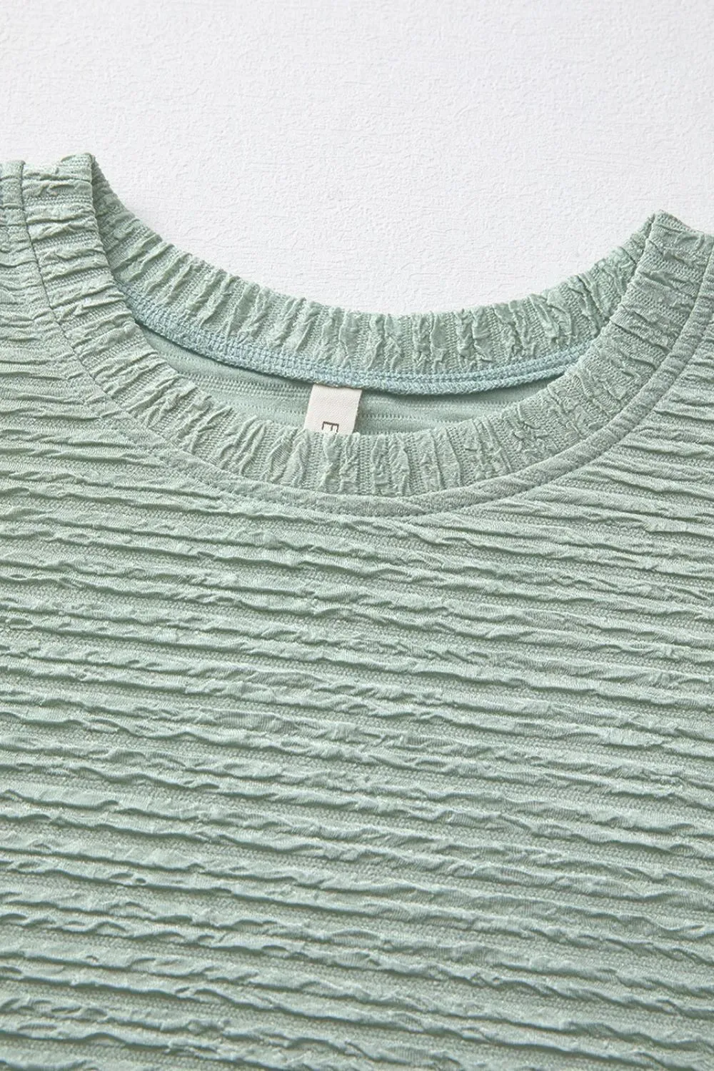 Solid Color Textured Crinkle Short Sleeve T Shirt Dress