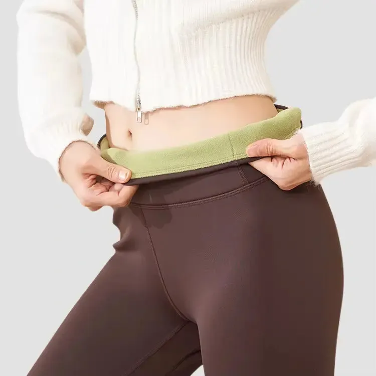 Solid high-waisted yoga pants Scrunched Butt Yoga Gym Pants  Fitness Leggings with fleece lining