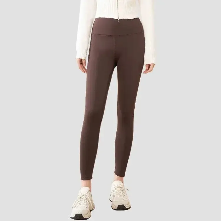 Solid high-waisted yoga pants Scrunched Butt Yoga Gym Pants  Fitness Leggings with fleece lining
