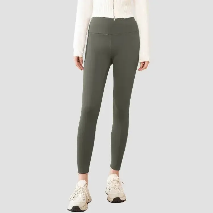 Solid high-waisted yoga pants Scrunched Butt Yoga Gym Pants  Fitness Leggings with fleece lining