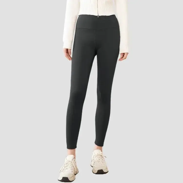 Solid high-waisted yoga pants Scrunched Butt Yoga Gym Pants  Fitness Leggings with fleece lining