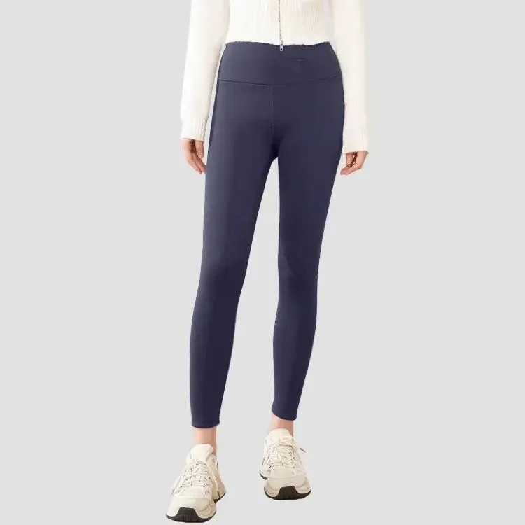 Solid high-waisted yoga pants Scrunched Butt Yoga Gym Pants  Fitness Leggings with fleece lining