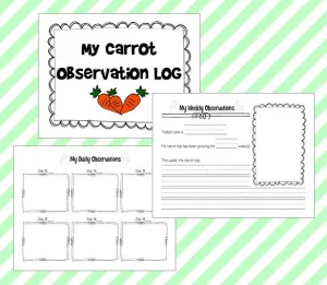 Spring Science - Carrot Top Experiment with Journal Printables!