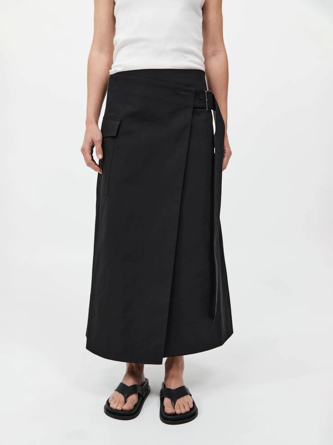 St. Agni Utility Wrap Skirt Black
