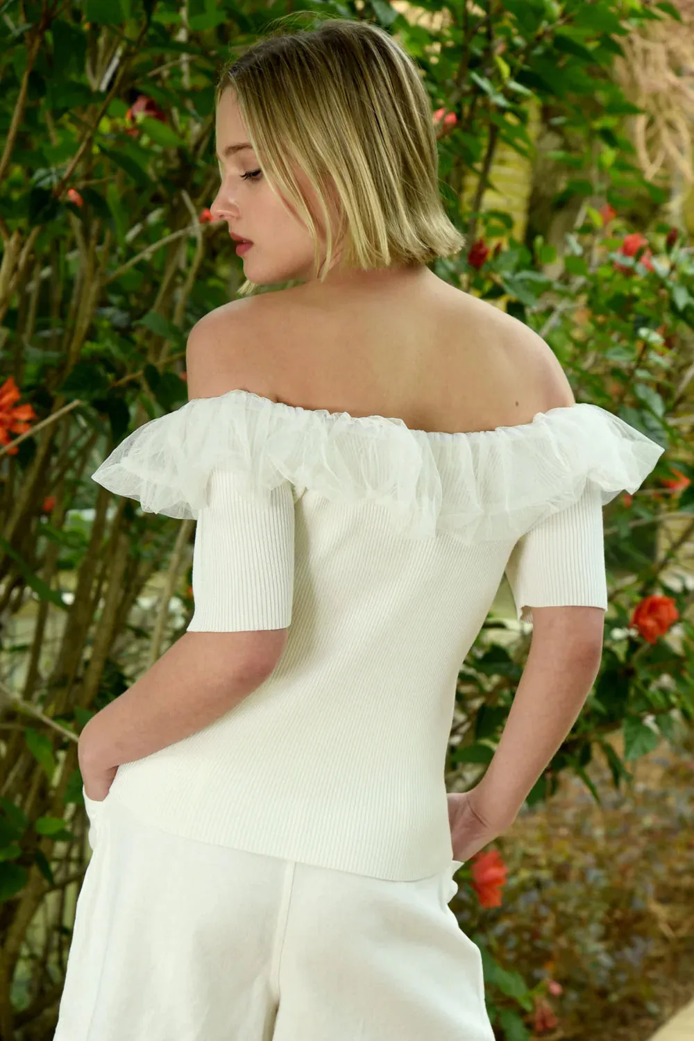 Stay Tulle Top - Ivory