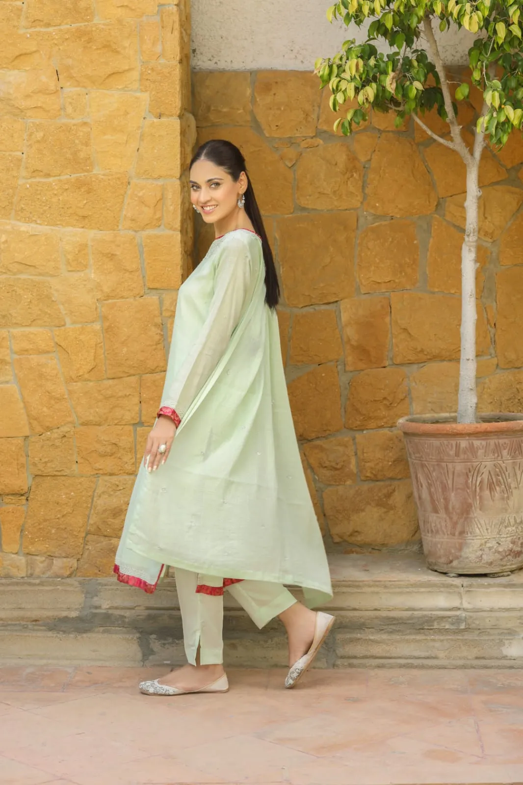 Stella Hand embellished shirt with pants & dupatta 3-Piece Stitched
