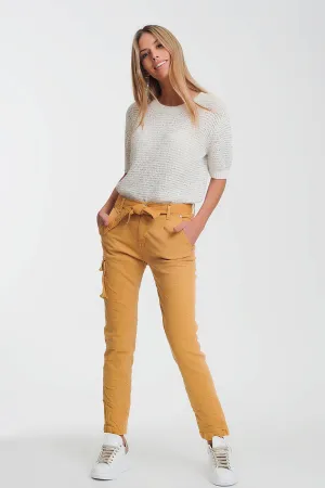 straight cut pants in mustard
