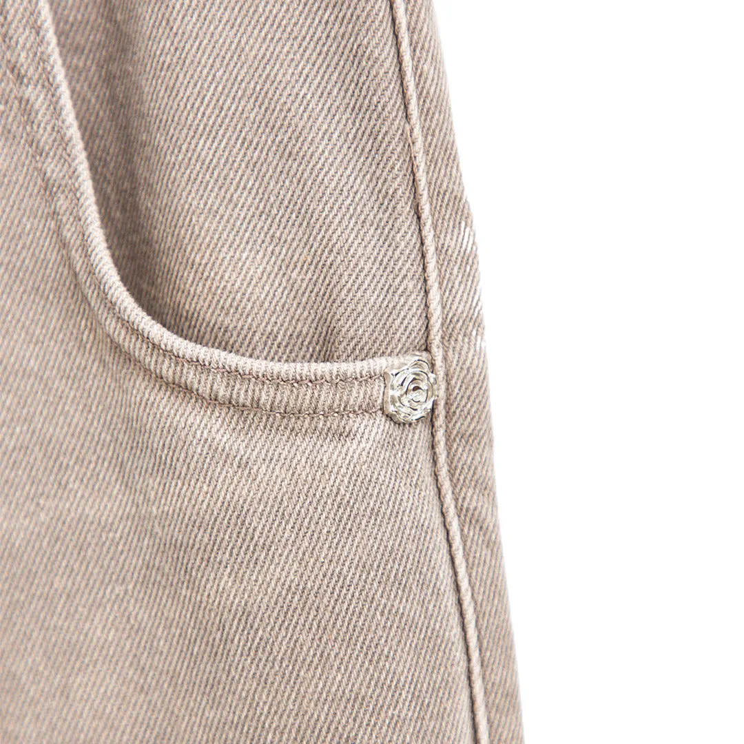 Straight Cut Rivet Jeans
