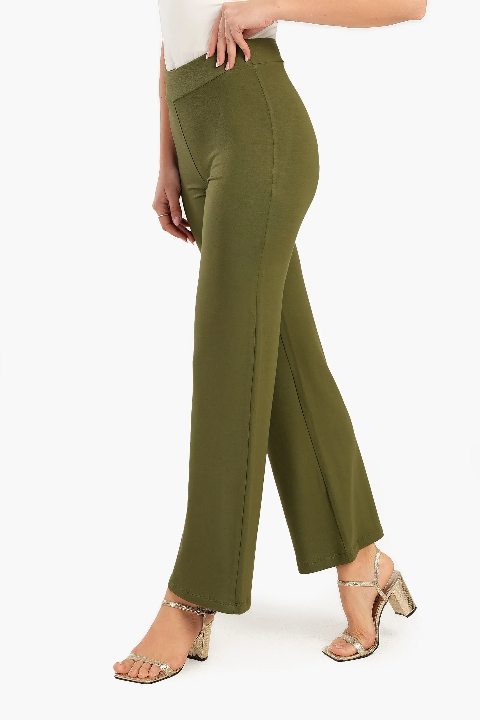 Straight Cut Solid Pants